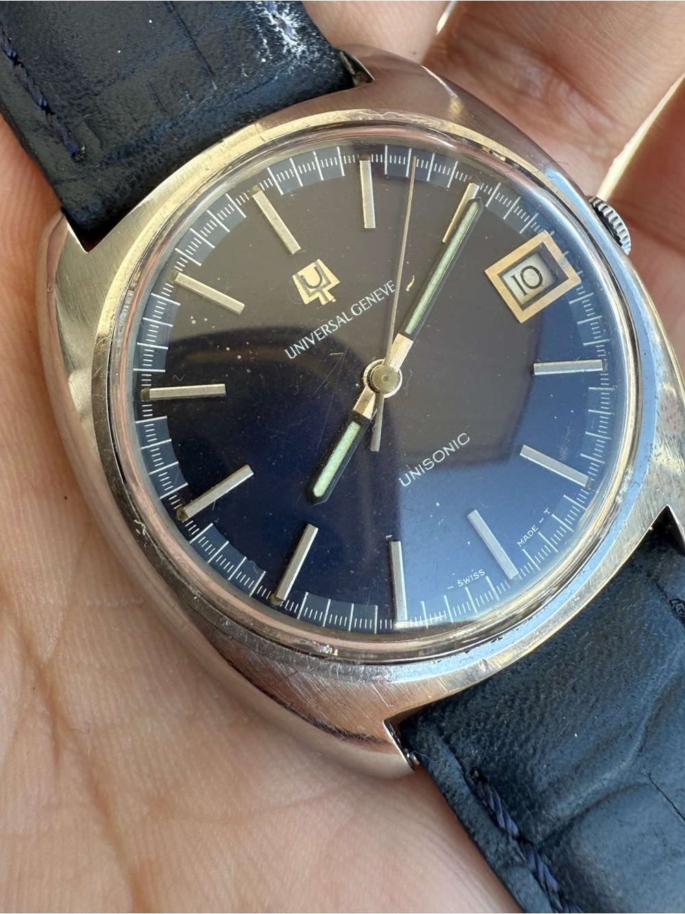 1960’s Universal Genève Unisonic Réf : 852101 Blue Dial For parts or Repair - Picture 8 of 11